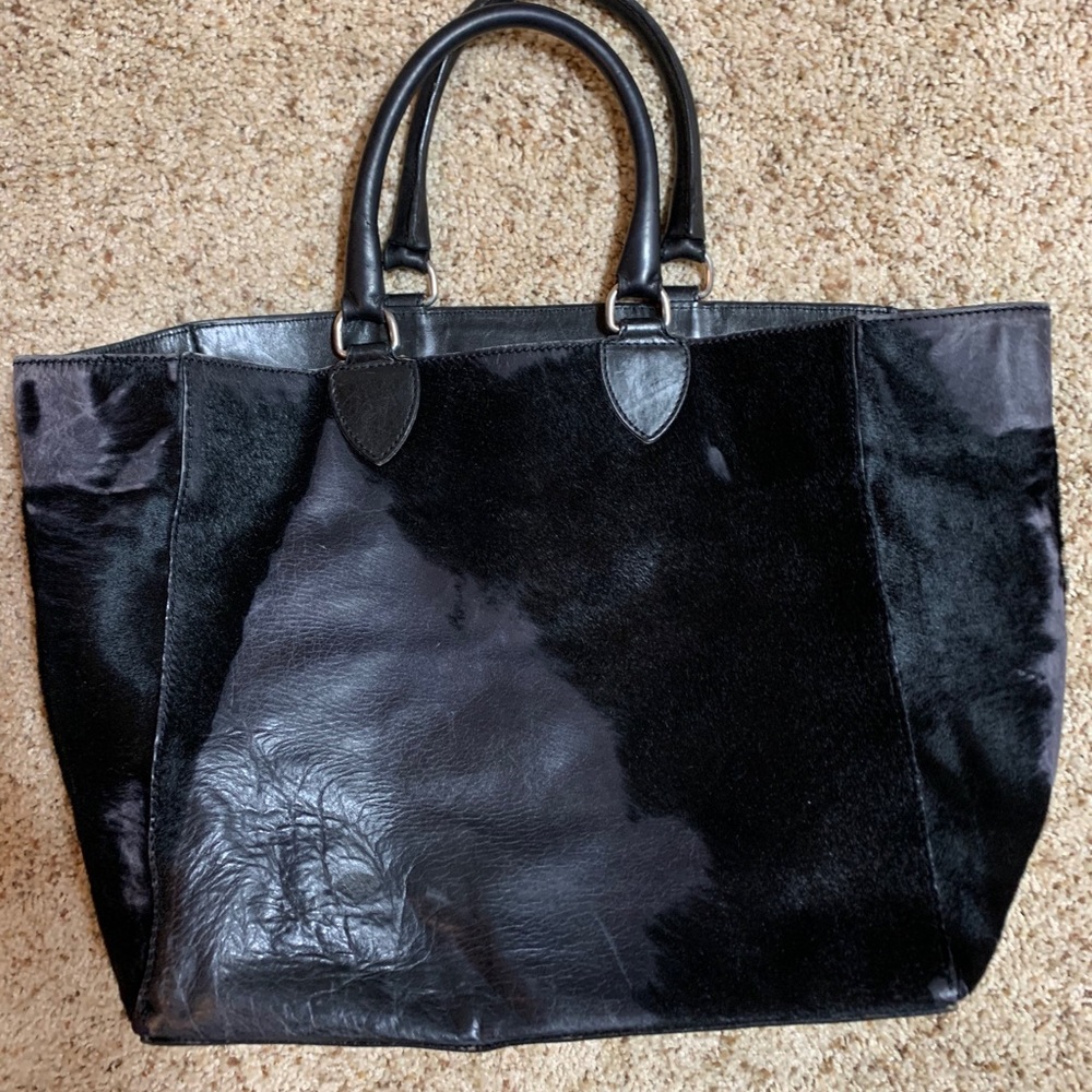 Barneys New York  Pony Hair Leather Handbag